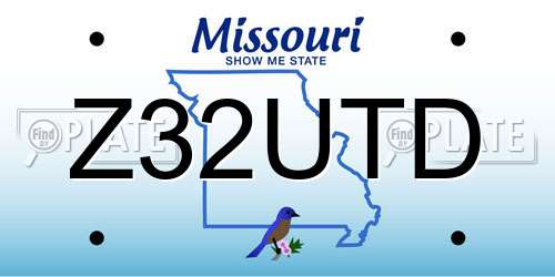 Z32UTD Missouri License Plate