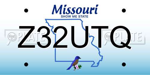 Z32UTQ Missouri License Plate
