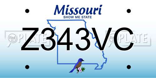 Z343VC Missouri License Plate