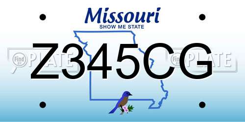 Z345CG Missouri License Plate