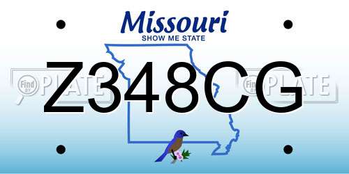 Z348CG Missouri License Plate