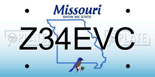 Z34EVC Missouri License Plate