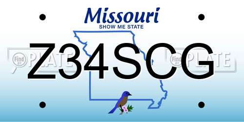 Z34SCG Missouri License Plate