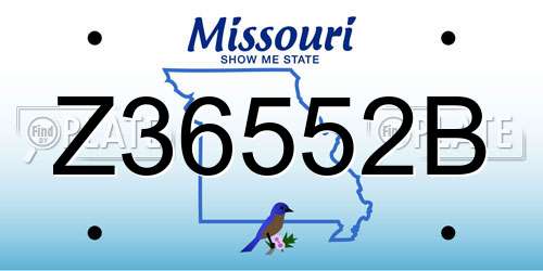 Z36552B Missouri License Plate