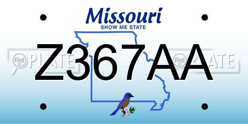 Z367AA Missouri License Plate