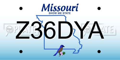 Z36DYA Missouri License Plate