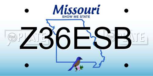 Z36ESB Missouri License Plate