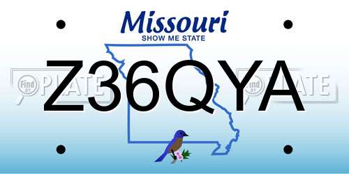 Z36QYA Missouri License Plate