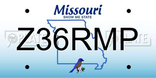 Z36RMP Missouri License Plate