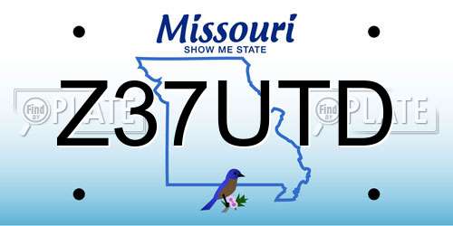 Z37UTD Missouri License Plate