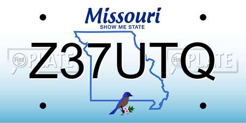 Z37UTQ Missouri License Plate