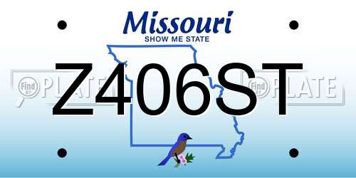 Z406ST Missouri License Plate