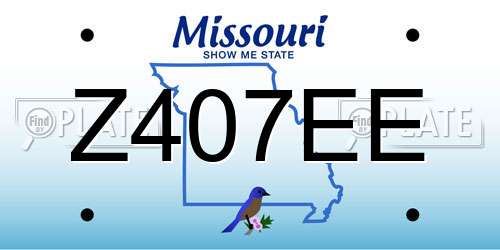 Z407EE Missouri License Plate