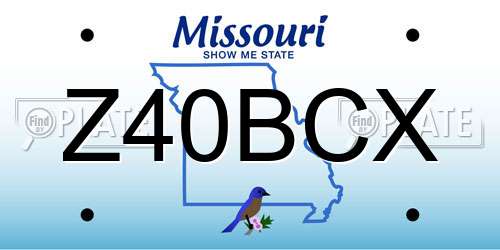 Z40BCX Missouri License Plate