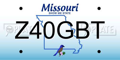 Z40GBT Missouri License Plate