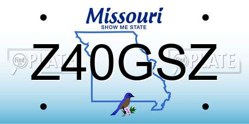 Z40GSZ Missouri License Plate