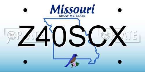 Z40SCX Missouri License Plate