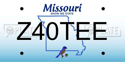 Z40TEE Missouri License Plate