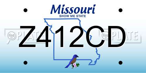 Z412CD Missouri License Plate
