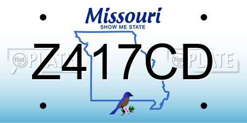 Z417CD Missouri License Plate