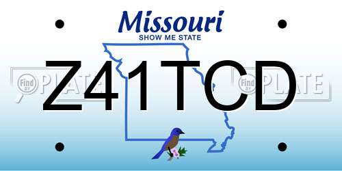 Z41TCD Missouri License Plate
