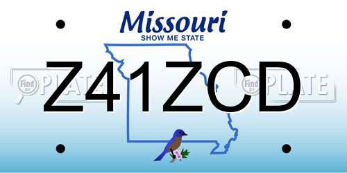 Z41ZCD Missouri License Plate