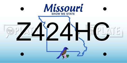 Z424HC Missouri License Plate