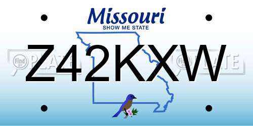 Z42KXW Missouri License Plate