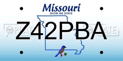 Z42PBA Missouri License Plate