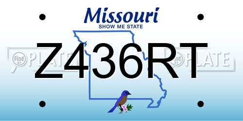 Z436RT Missouri License Plate