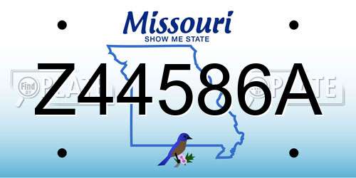 Z44586A Missouri License Plate