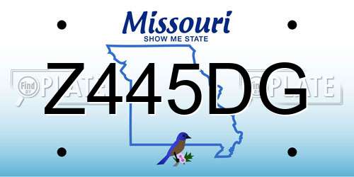Z445DG Missouri License Plate