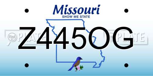 Z445OG Missouri License Plate
