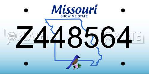 Z448564 Missouri License Plate