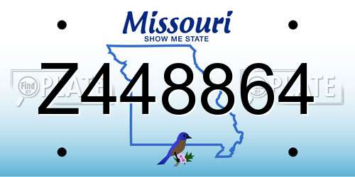 Z448864 Missouri License Plate