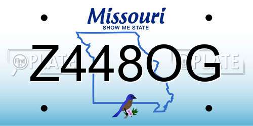 Z448OG Missouri License Plate