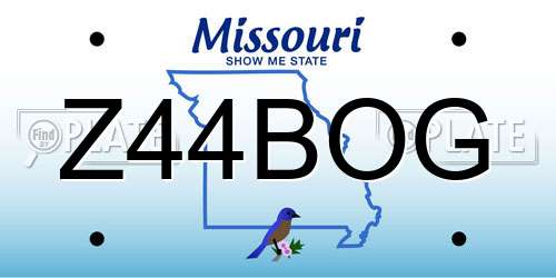 Z44BOG Missouri License Plate