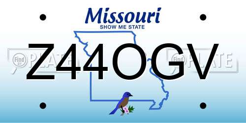 Z44OGV Missouri License Plate