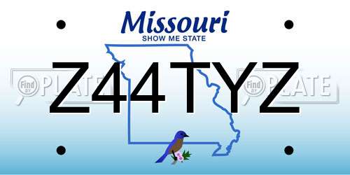 Z44TYZ Missouri License Plate