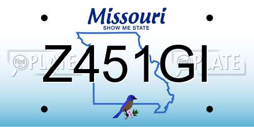Z451GI Missouri License Plate