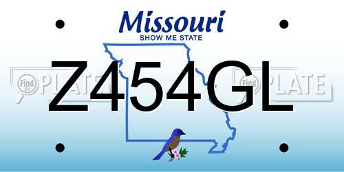 Z454GL Missouri License Plate