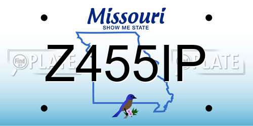 Z455IP Missouri License Plate