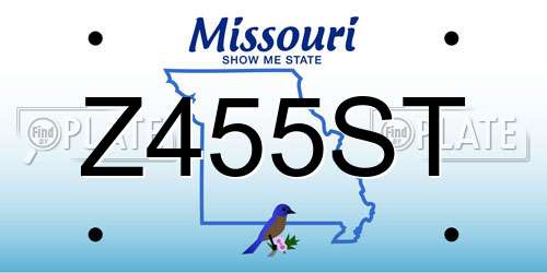 Z455ST Missouri License Plate