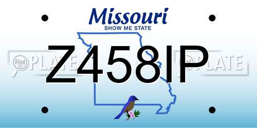 Z458IP Missouri License Plate