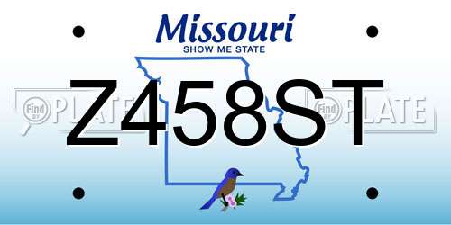 Z458ST Missouri License Plate