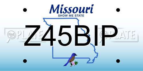 Z45BIP Missouri License Plate