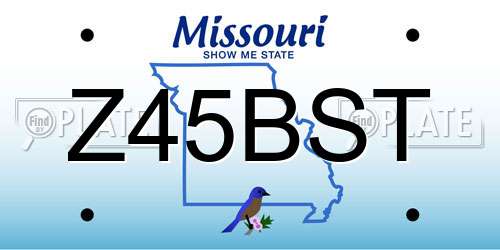 Z45BST Missouri License Plate