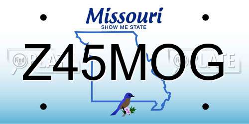 Z45MOG Missouri License Plate