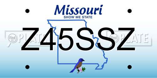 Z45SSZ Missouri License Plate
