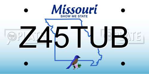 Z45TUB Missouri License Plate